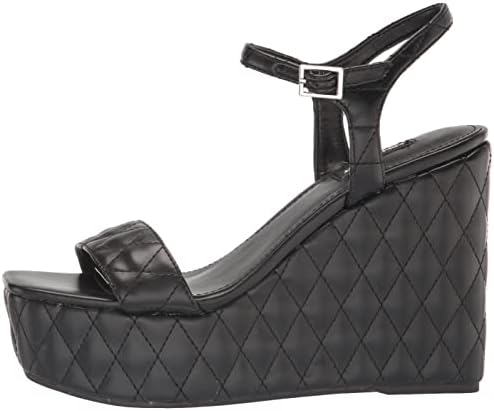 NINE WEST Women's NILA Wedge Sandal, Black, 9.5 | Image 7