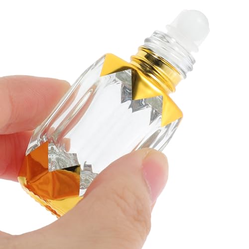Ciieeo Roll on Bottles, Roller Bottles for Essential Oils 6ml, Oil Roller Pitcher, Arabic Crystal Glass Refillable Roller Pitcher for Oils Perfume Travel 4Pcs4