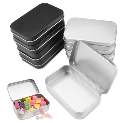 8 Stück MetalldöSchen Klein, 9,5x6x2cm Rostfrei Metalldöschen Kleinen Blechdosen, Metallbox Klein, Metalldosen mit Deckel, Tragbare Metall...