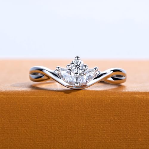 Marquise & Round Cut Moissanite Wedding Engagement Rings for Women D Color VVS1 Clarity 925 Sterling Silver Promise Anniversary Rings with Certificate2