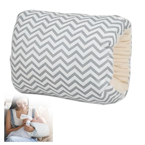 MKXPWMKS Cozy Cradle Pillow Cozy Cradle Arm Pillow Baby Nursing Pillow Head Support Pillow for Breastfeeding Bottle Feeding (Light Grey Crown)