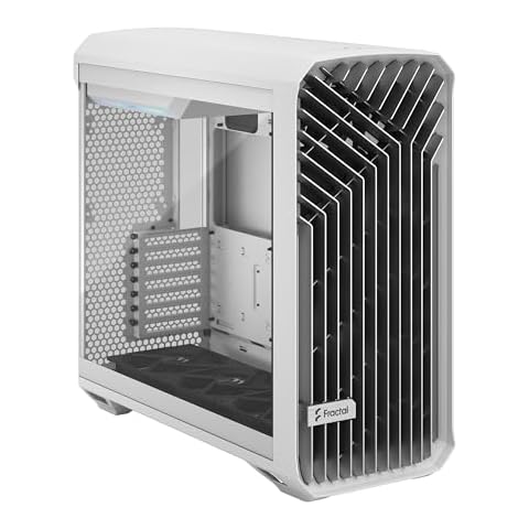 Fractal Design Torrent RGB White E-ATX Tempered Glass Window High-Airflow Mid Tower Computer Case Cover