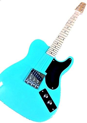 VINTAGE STYLE SNAKEHEAD TELE STYLE 6 STRING ELECTRIC GUITAR SEAFOAM GREEN