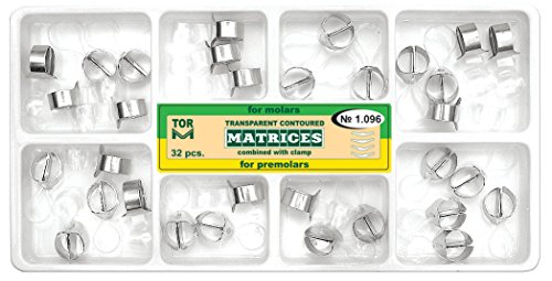 Dental Kit of Transparent Contoured Matrix Matrices with Clamp 32 pcs