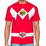 Power Rangers Red Costume T-Shirt(Red,X-Large)