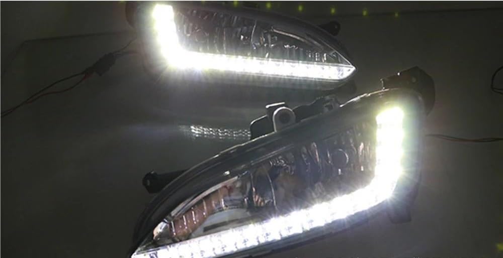 Para Hyundai Para Santa Para Fe 2013-2015 Parachoques Delantero Luz Antiniebla Lámpara Antiniebla Lámpara Antiniebla DRL Lámpara Circulación Diurna(Derecha 1 pieza)