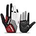 INBIKE 5mm Gel Pad Full Finger Gloves Men for Workout Gym Fitness Outdoor Red Large