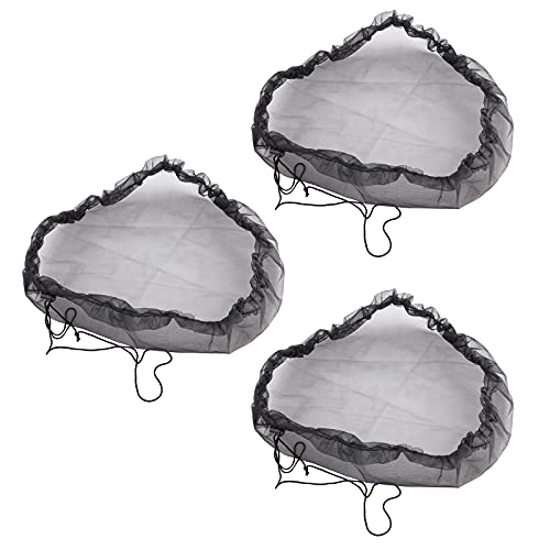 HLTER Lot de 3 housses en maille pour fûts de pluie, 83 cm environ, filet de collecte d'eau, seau de récupération, outil de protection avec cordon de serrage pour tonneaux de pluie de jardin
