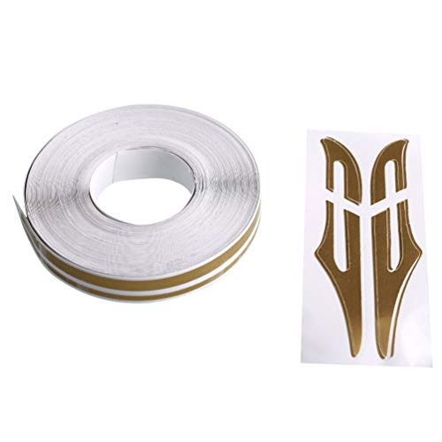 Car Body Side Stripes Auto Pinstripe Tape Decal Vinyl Striping Pin Stripe Double Line Tape Car Body Decal Sticker Gold 2Pcs #TOP4