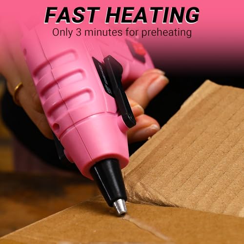 Mini Hot Glue Gun Kit:DEKOPRO 20Watt High Temp Glue Guns Tool with 55-Inch Cord, Includes 30 Glue Sticks for Glue Gun Crafts DIY, School Art, Quick Home Repair (Pink) - Image 8