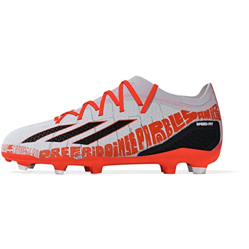 adidas Youth X Speedportal Messi.1 FG Cleats (Cloud White/Core Black/Solar Red, US Footwear Size System, Big Kid, Numeric, Medium, 4)2