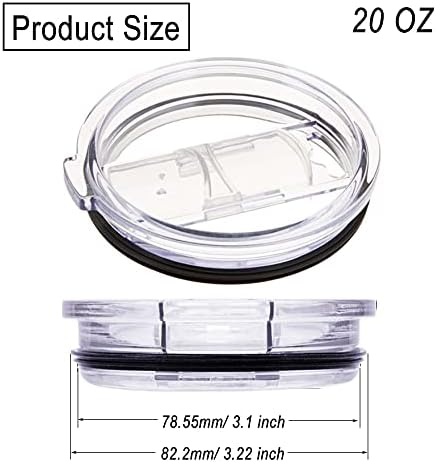 Miniatura 2 de Paquete de 3 tapas de vaso para vasos Yeti Cup de 20 onzas y vasos Lowball de 10 onzas, tapas de repuesto, a prueba de salpicaduras y cubierta