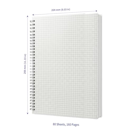 Carnet de notes A4 à petits carreaux avec reliure spirale 80 feuilles - 2