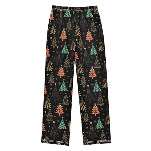 ZZXXB Galaxy Xmas Tree Boys Long Pants Soft Trousers Elastic Waist Kids Lounge Bottoms with Pockets S-XL