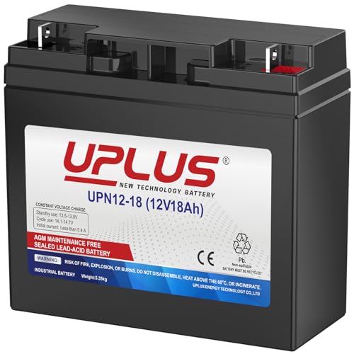 UPLUS UPN12-18 12V 18Ah Rechargeable Agm Battery Compatible with T3(F3) Terminal SLA Battery Replacement Batteries for Mobility Golf Trolley UPS Electric Scooter Ride on Mower Home Alarm System