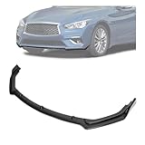 KUAFU 3Pcs Front Bumper Lip Compatible with 2018-2024 Infiniti Q50 Luxe/Base Models JDM Style, Under Chin Spoiler Splitter Diffuser Protector Air Dams Body Kit (Gloss Black)