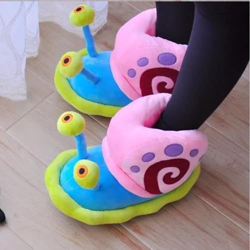 Women Winter Lovely Cute Gary Snail Slippers Warm Cute Cartoon Snail Cotton Slides House Shoes Foot Wear Indoor Shoes3