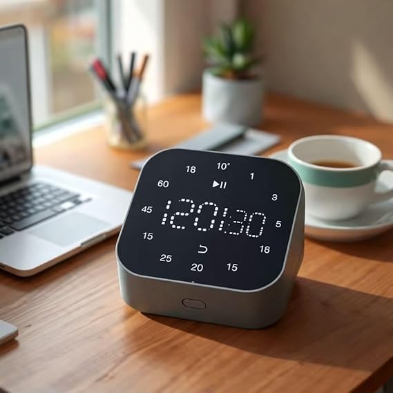Image of AERYS 199 Minute 60 Second Touch Magnetic Digital Kitchen Timer, Manual Countdown Kitchen Timer Countdown Clock for Seniors, Adult and Kids to Use (Pure Black)