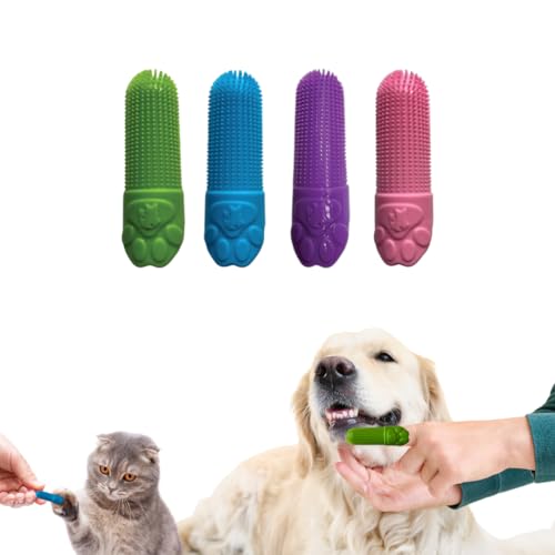 Image of Izbor Cat & Dog Teeth Brushing Kit- 360 Finger Toothbrush for Dogs, Soft Silicone Bristles, BPA- Free, Dental Tools for Dogs, Puppy Essentials for Daily Oral Care (4)