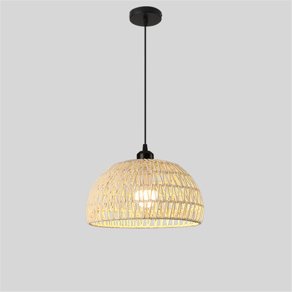SXWNBIFH Industrial Style Retro Hemp Rope Pendent Lamp Personality Creative Internet Bar Cafe Restaurant Bedroom Clothing Store Bar Counter Chandelier (H D23CM)