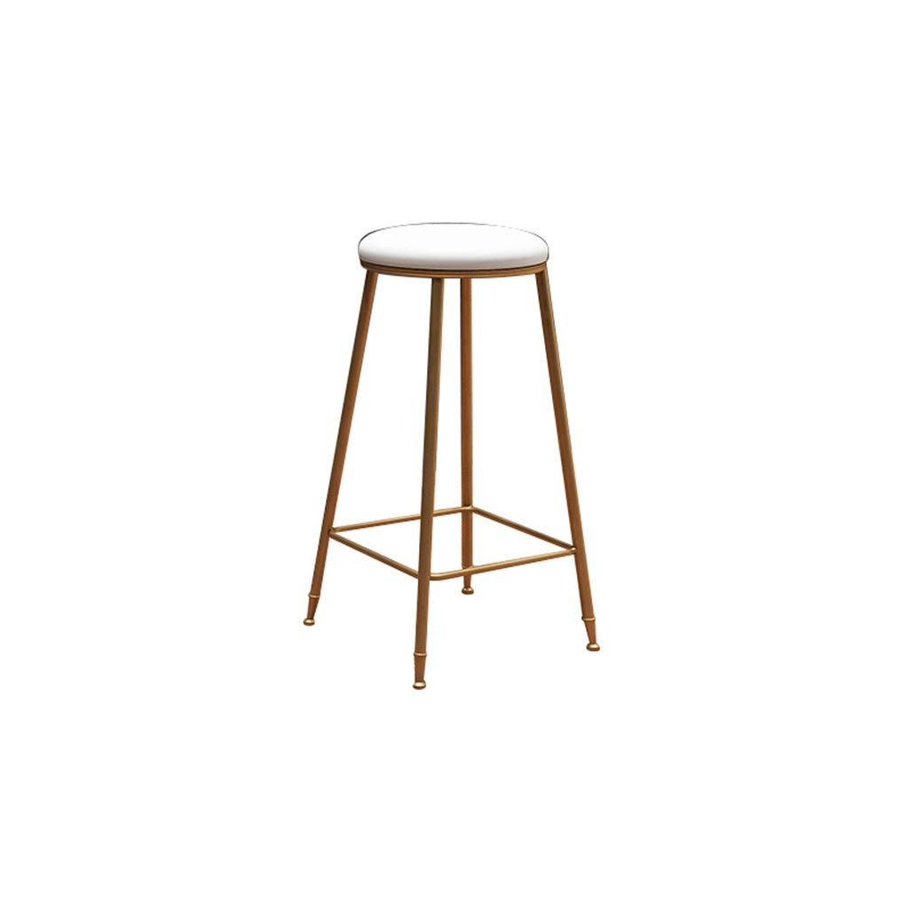 Tabouret de bar nordique moderne sans dossier avec repose-pied en métal