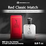 PB ParfumsBelcam Red Classic Match Eau de Toilette – Spicy Woody Amber Fragrance for Men, Long-Lasting Masculine Scent, Affordable Cologne Alternative, Signature Fragrance – 2.54 Fl Oz