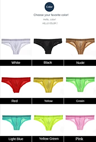 Men's Ice Silk Transparent Panties Low Waist Briefs Breathable3