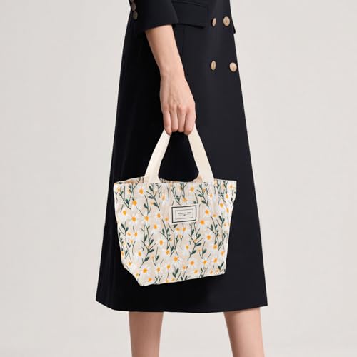 2 Bolsos Tote Pequeños para Mujer Mini Bolso de Lona Bordado miniatura 7