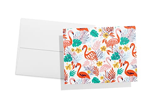 Image of Twigs Paper - Assorted Flamingo Pattern Greeting Cards - Stationery Cards with Envelopes - Thank You Card - Blank Note Cards - Greeting Cards for All Occasions - Made in USA (5.5 x 4.25, Set of 12)