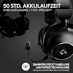 Logitech G PRO X 2 LIGHTSPEED Wireless Gaming Headset, abnehmbares Boom-Mic, 50-mm-Graphen-Treiber, DTS:X-Kopfhörer 2.0–7.1 Surround, Bluetooth/USB/3,5 mm Aux, PC, PS5, PS4, Nintendo Switch - Schwarz – Bild 3