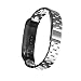 Produktbild Armband Ersatz für Huawei Band 3/3 Pro, Edelstahl Replacement Uhrenarmband Gliederarmband mit Mentallschließe Ersatz Armband Sicherheitsschnalle Gliederarmband Sportarmband Ersatzarmband (Grau)