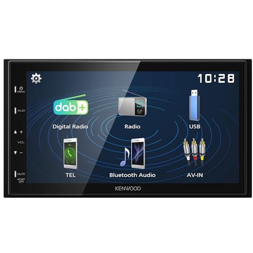 KENWOOD DMX129DAB - Ricevitore digitale multimediale AV da 17,3 cm (6,8") con connettore USB Quick Boot & Android (4 X 50 W, DSP, DAB+/FM, BT, 3 X Pre-Out 2 V, USB, iPod/iPhone Control)