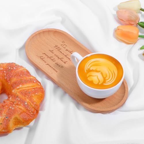 Geschenk Frauen, 23 x 10 x 1.5 cm Dekoratives Geschenk aus Holztablett, Es Gibt Menschen die Einfach Perfekt ins Herz Passen, Freundschaftsgeschenk für Geburtstage, Einweihungsfeiern und Abschiede