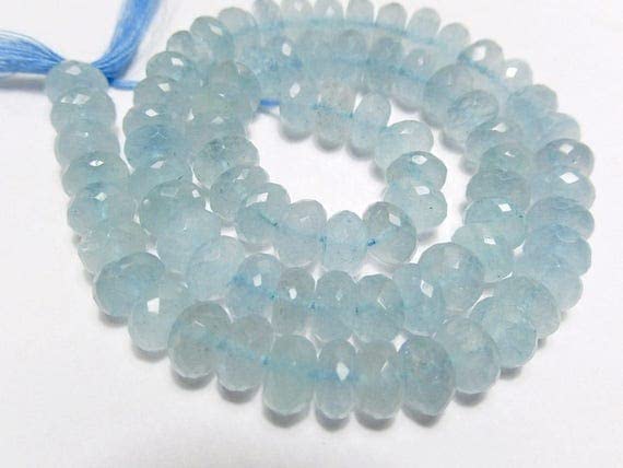 Aigue-marine véritable perles de qualité pour création bijoux unique