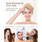 YFONG 3 Pack Hair Drying Towels, Hair Towel with Button, Super Absorbent Microfiber Hair Towel for Curly Hair, Fast Drying Hair Wraps for Women Girls, Microfiber Towel for Hair - Image 4