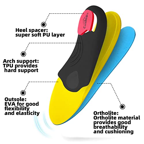 Valsole XVA227-11-295 Heavy Duty Support Pain Relief Orthotics - 220+ Lbs Plantar Fasciitis High Arch Insoles For Men Women, Flat Feet Orthotic Insert, Work Boot Shoe Insole thumb #3