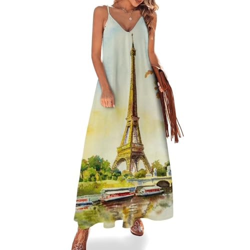 Robe longue femme ete sans manches confortable qui ne tient pas chaud en voyage