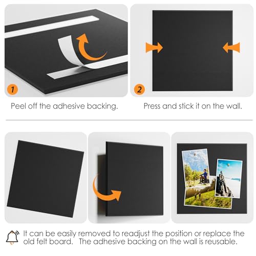 maxgear large cork board for wall 3634 x 2434 black bulletin board 6 pack felt wall tiles with pushpins cork boards for office pin board tack board cork boards