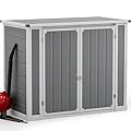 DWVO 41Cu.ft Outdoor Storage Shed w/o Shelf, 4.7x2.5 FT Horizontal Resin Tool Shed with Hydraulic Gas Rod and 3 Locks for Garden, Trash Cans, All-Weather Outdoor Storage, Lockable, Gray