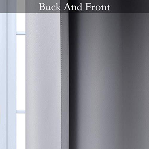 Image of SimpleHome Black to Grey White Ombre Room Darkening Curtains 72 Inch | Curtains for Living Room,Light Blocking Thick Thermal Insulated Grommet Window Curtains Drapes for Bedroom, 2 Panels,52Wx72L