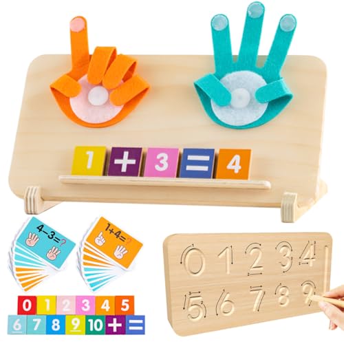 Montessori Toys for 3 Year Olds Toys for 3 4 5 Year Old Boys Gifts Double-Sided Wood Montessori Math Toy Number & Counting Tracing Board for Toddler 3-5 Math Game Set Birthday Gifts for Boys Girls