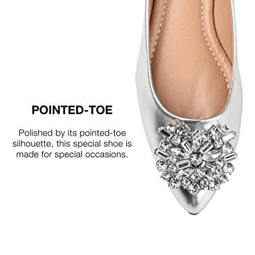 Journee Women's Renzo Dress Flats Silver, 7 Wide4