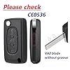 CE0536 For Citroen Berlingo Key Fob Replacement Peugeot Partner Citroen Dispatch Toyota Proace Key Case Shell Peugeot Citroen Van Key Fob Case Cover Shell 0536 VA2 Blade with Battery #1