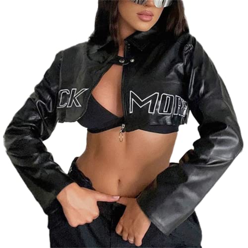 ジャケット・アウター SEGURA y2k Riders Racing Cropped Jacket Amazon.com: SHENHE Women's Y2k Cropped Moto Biker Jacket Zip