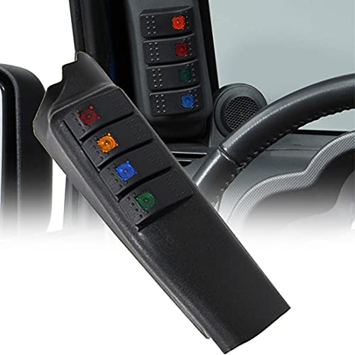 Kit pob main gauche Un interrupteur de pilier avec 4 LED Interrupteur à bascule pour bateau pour Wrangler 2007-2015 Cover