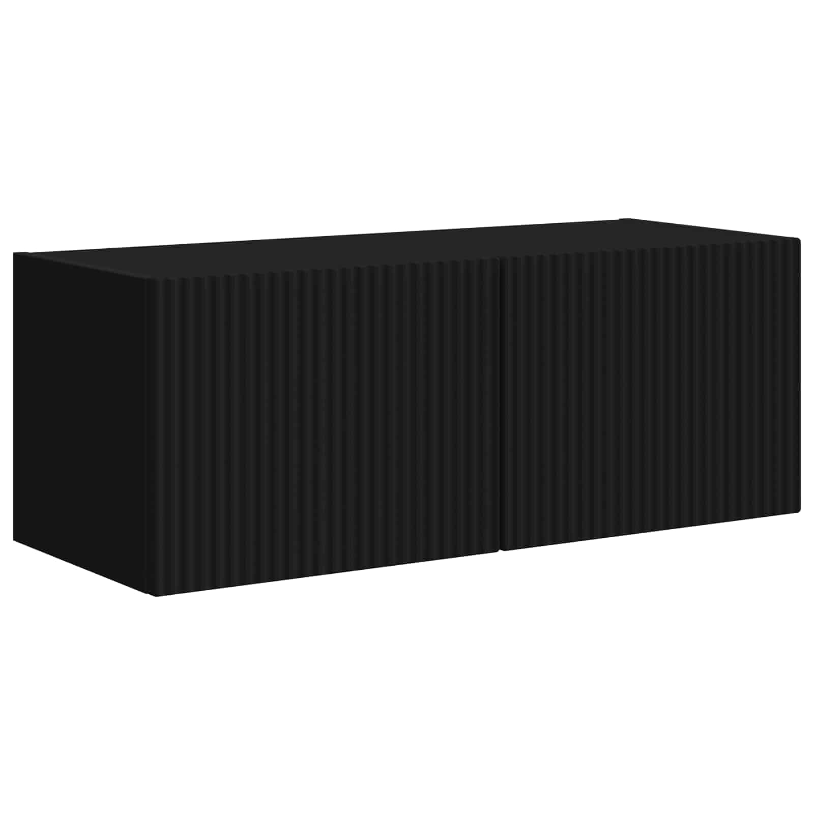 TV-Schrankset 4-teilig Schwarz aus Holzwerkstoff, Modernes Media Center für Wohnzimmer, Schlafzimmer, Elegante Aufbewahrungslösung mit verstellbaren Regalen