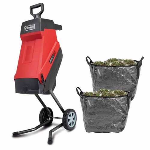Scheppach GS55 Electric Garden Shredder | 2400 W Motor | Cuts Branches up to 45 mm | 45 L Collection Bag & Wheels