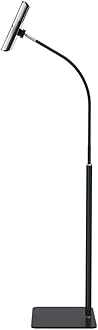 Tablet Floor Stand with Flexible Gooseneck and Stable Aluminum Base Suitable for 3.5” - 10.6” Smart Phone & Tablet Black