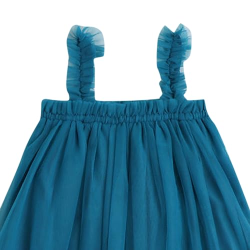Image of Hopscotch Baby Girls Knee Length Casual Dresses in Turquoise Color