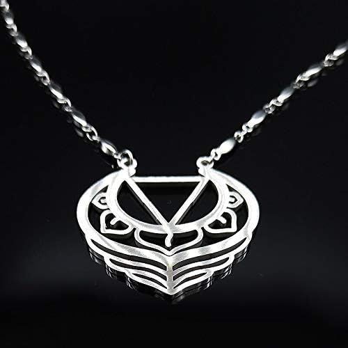 Miniatura 3 de 2024 New Stainless Steel Flower Necklace Women Feather Silver Color Necklaces Pendants Jewerly Bisuteria
